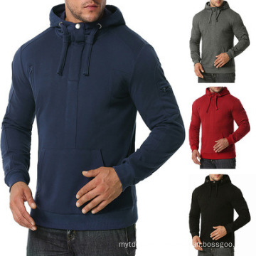 Spring and Autumn Pure Color Warm Cotton Sports Hoodie